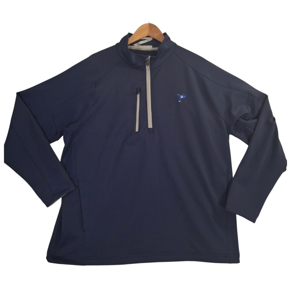Zero Restriction Tour Series 1/4 Zip Pullover Mens XXL Navy Ocean Reef Golf Club